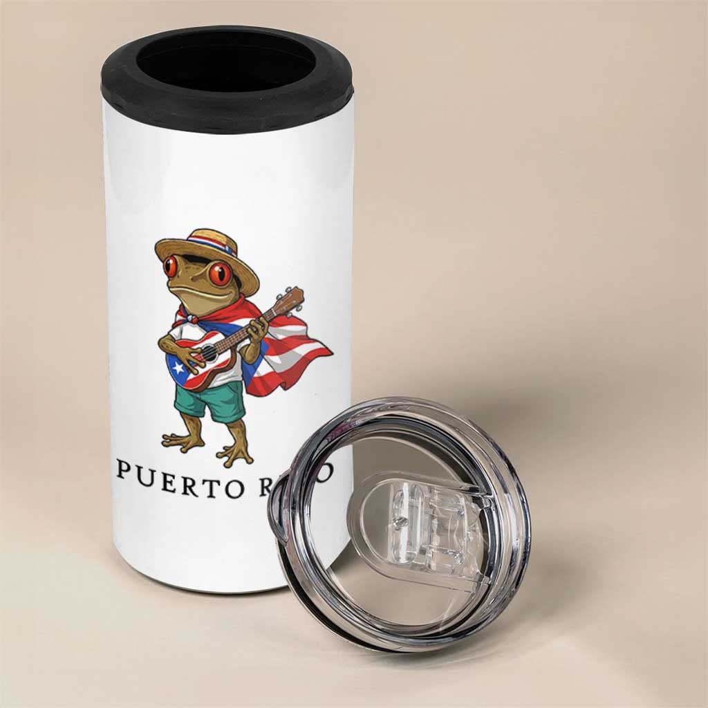 Coqui Frog Puerto Rico 4 in 1 Can Cooler Tumbler Boricua Taino Island Pride