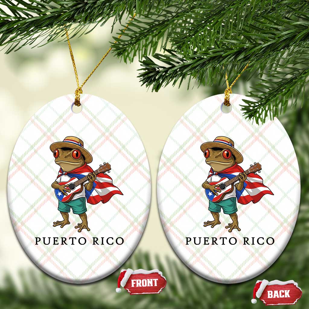Coqui Frog Puerto Rico Ceramic Ornament Boricua Taino Island Pride