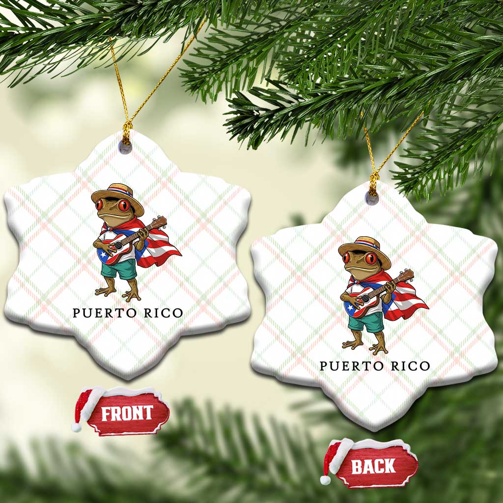 Coqui Frog Puerto Rico Ceramic Ornament Boricua Taino Island Pride