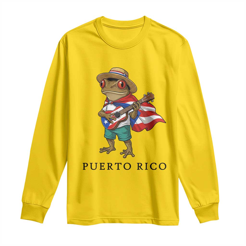 Coqui Frog Puerto Rico Long Sleeve Shirt Boricua Taino Island Pride