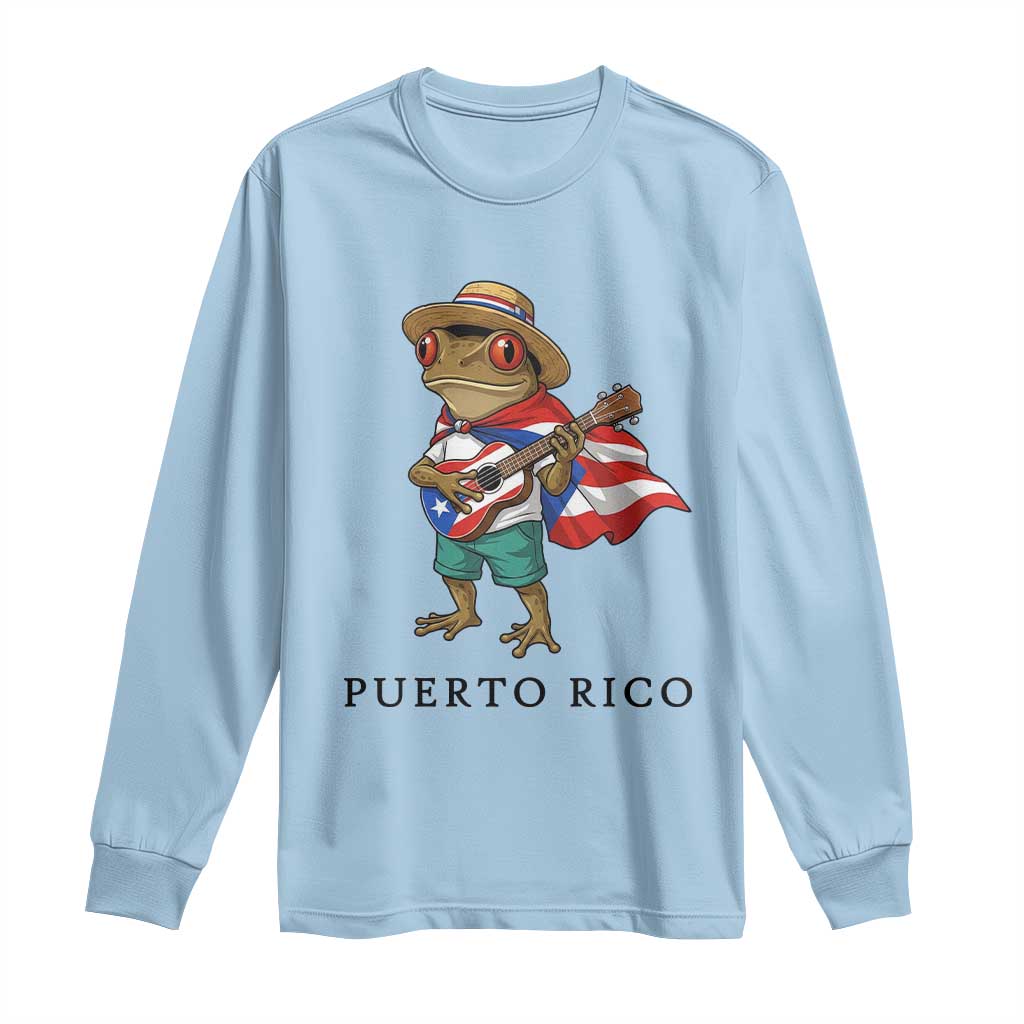 Coqui Frog Puerto Rico Long Sleeve Shirt Boricua Taino Island Pride