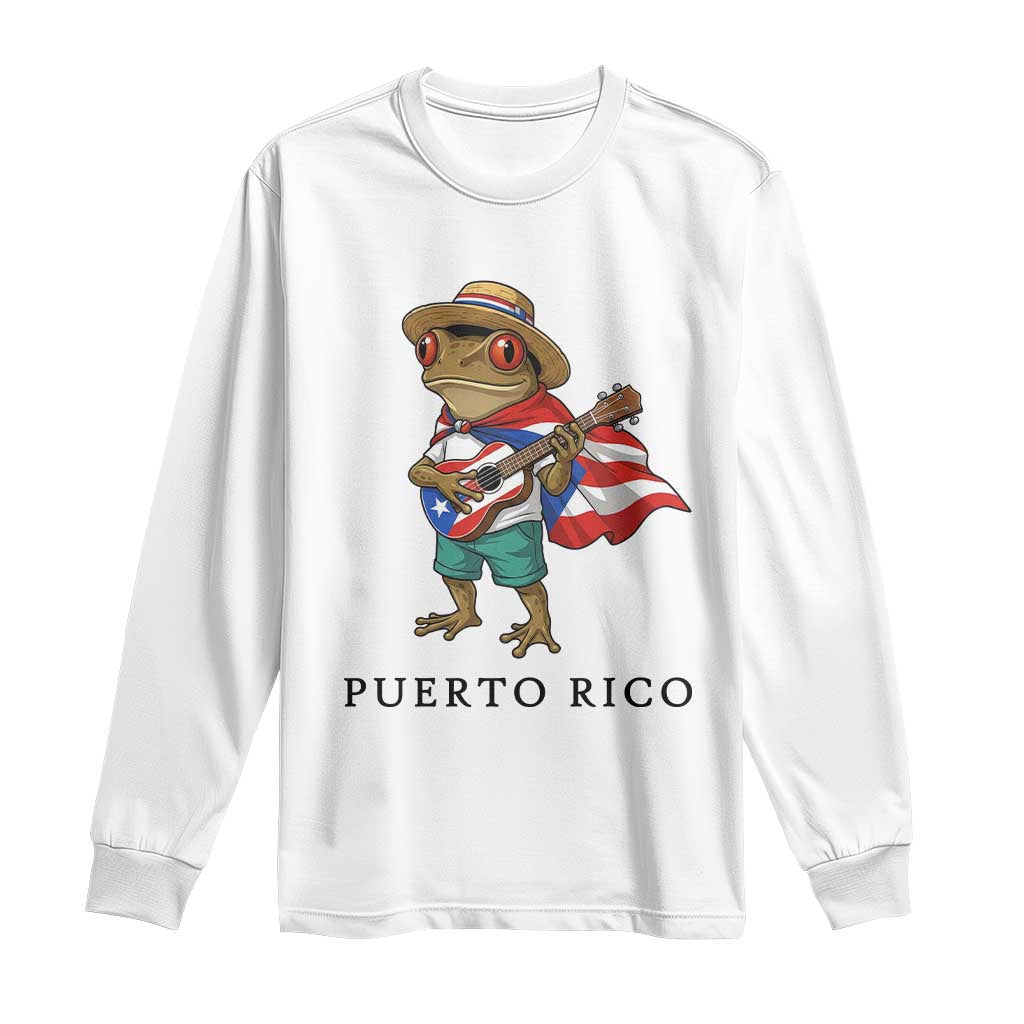 Coqui Frog Puerto Rico Long Sleeve Shirt Boricua Taino Island Pride