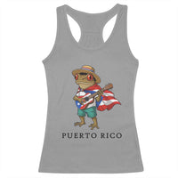 Coqui Frog Puerto Rico Racerback Tank Top Boricua Taino Island Pride