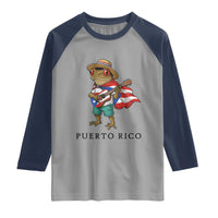 Coqui Frog Puerto Rico Raglan Shirt Boricua Taino Island Pride