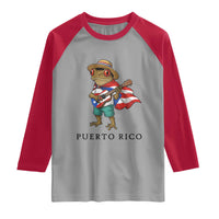 Coqui Frog Puerto Rico Raglan Shirt Boricua Taino Island Pride