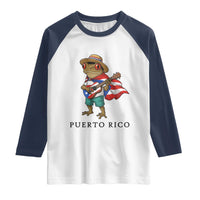 Coqui Frog Puerto Rico Raglan Shirt Boricua Taino Island Pride