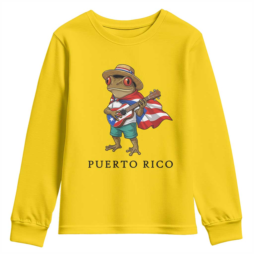Coqui Frog Puerto Rico Youth Sweatshirt Boricua Taino Island Pride