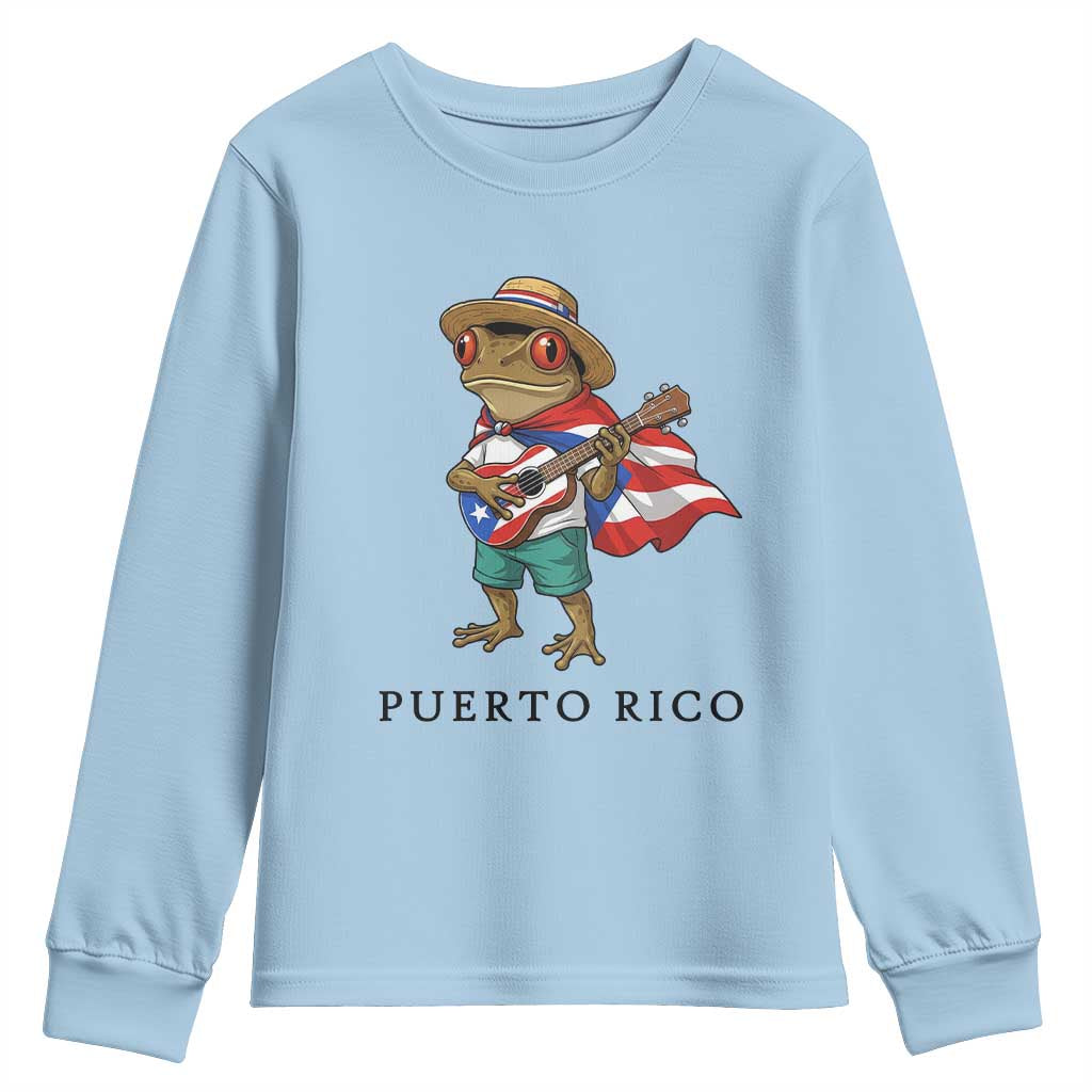 Coqui Frog Puerto Rico Youth Sweatshirt Boricua Taino Island Pride
