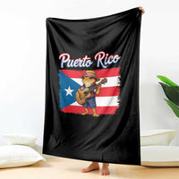 Coqui Frog Puerto Rico Flag Throw Blanket Puerto Rican Taino Boricua