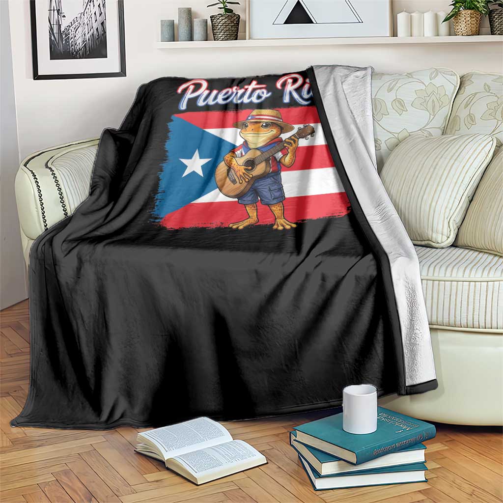Coqui Frog Puerto Rico Flag Throw Blanket Puerto Rican Taino Boricua