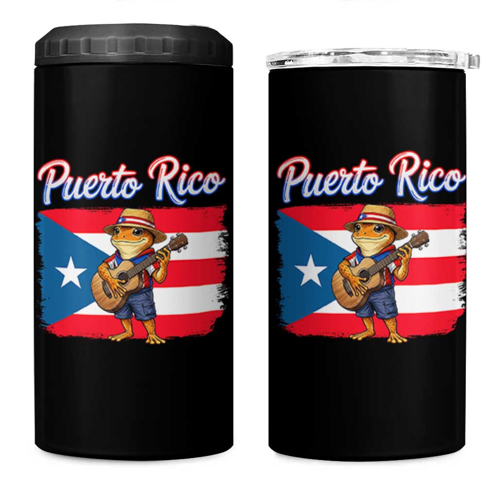 Coqui Frog Puerto Rico Flag 4 in 1 Can Cooler Tumbler Puerto Rican Taino Boricua