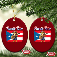 Coqui Frog Puerto Rico Flag Ceramic Ornament Puerto Rican Taino Boricua