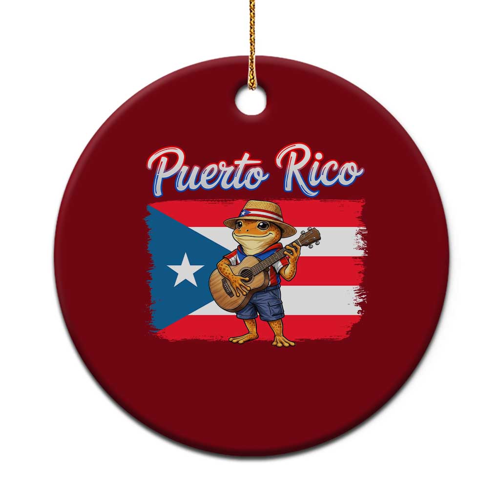Coqui Frog Puerto Rico Flag Ceramic Ornament Puerto Rican Taino Boricua
