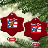 Coqui Frog Puerto Rico Flag Ceramic Ornament Puerto Rican Taino Boricua