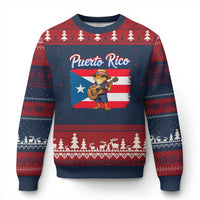 Coqui Frog Puerto Rico Flag Ugly Christmas Sweater Puerto Rican Taino Boricua