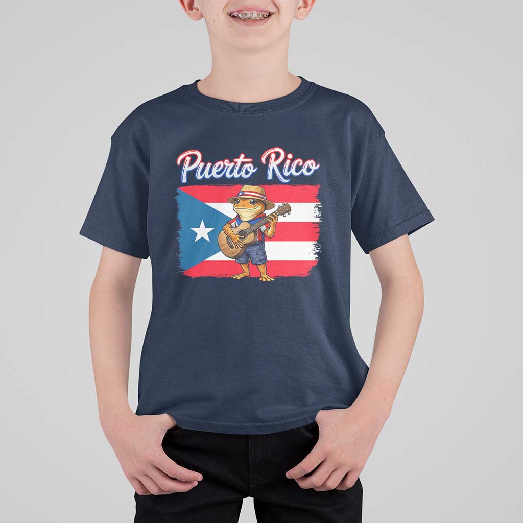 Coqui Frog Puerto Rico Flag T Shirt For Kid Puerto Rican Taino Boricua