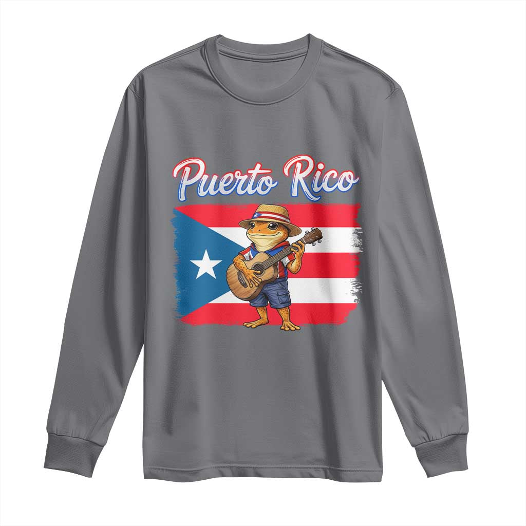 Coqui Frog Puerto Rico Flag Long Sleeve Shirt Puerto Rican Taino Boricua