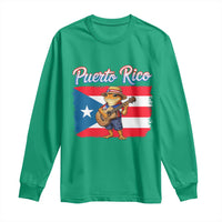 Coqui Frog Puerto Rico Flag Long Sleeve Shirt Puerto Rican Taino Boricua