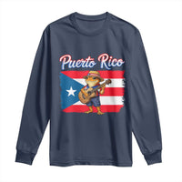 Coqui Frog Puerto Rico Flag Long Sleeve Shirt Puerto Rican Taino Boricua