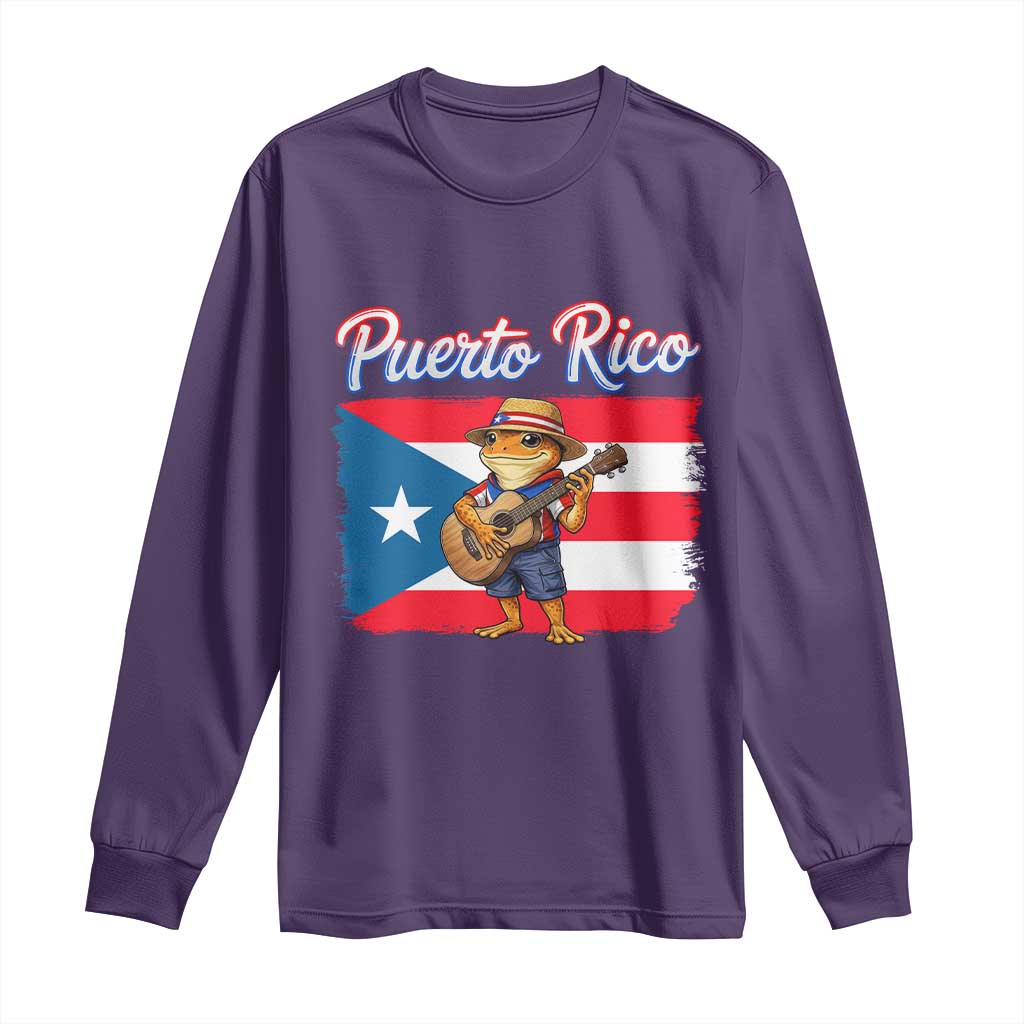 Coqui Frog Puerto Rico Flag Long Sleeve Shirt Puerto Rican Taino Boricua