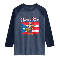 Coqui Frog Puerto Rico Flag Raglan Shirt Puerto Rican Taino Boricua