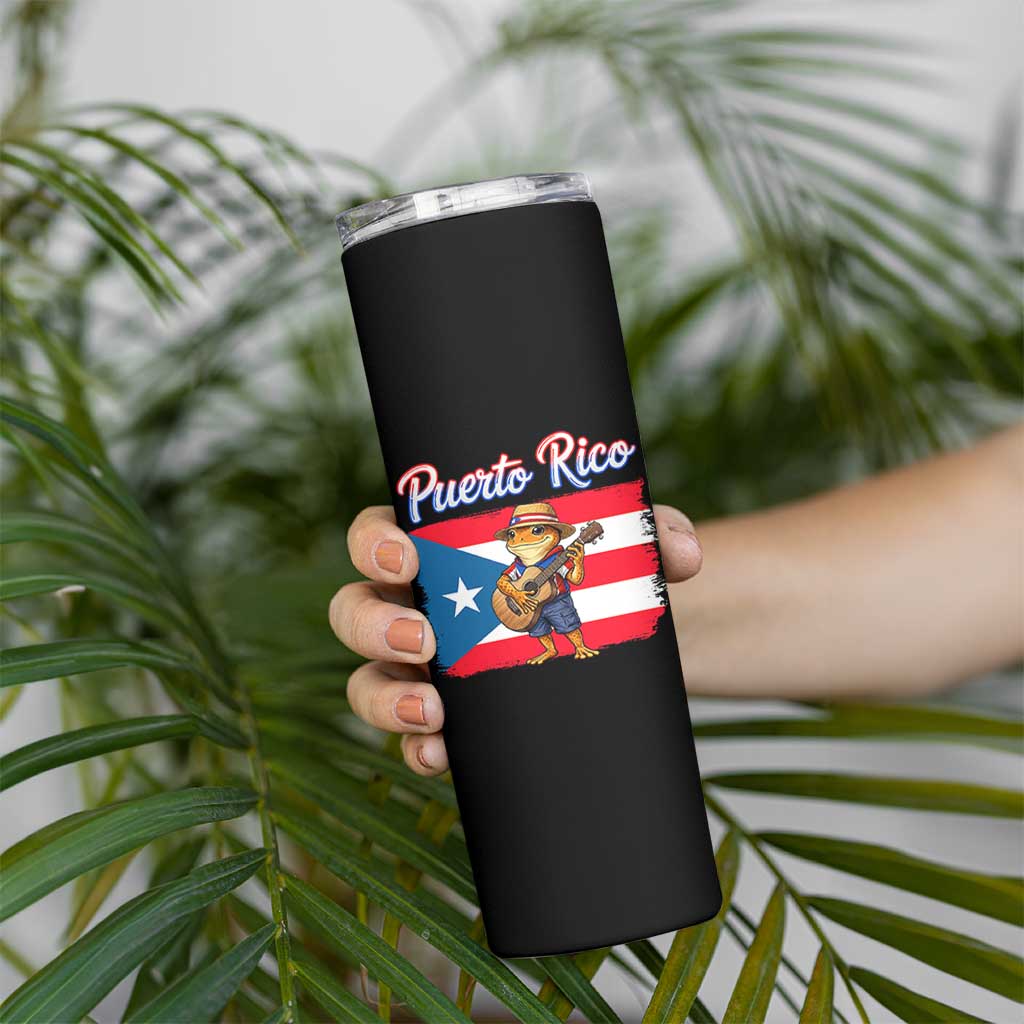 Coqui Frog Puerto Rico Flag Skinny Tumbler Puerto Rican Taino Boricua