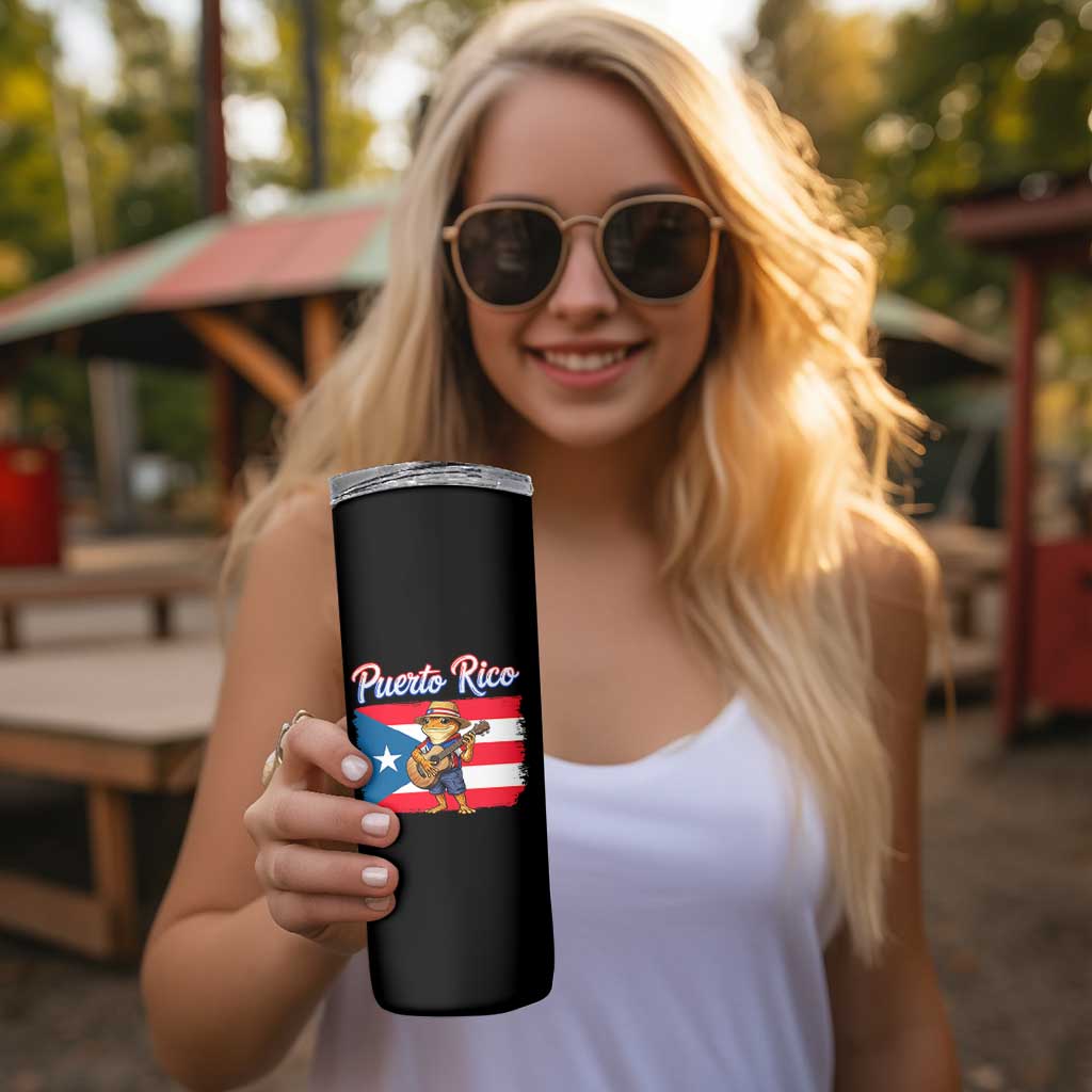 Coqui Frog Puerto Rico Flag Skinny Tumbler Puerto Rican Taino Boricua