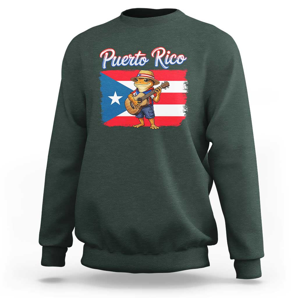 Coqui Frog Puerto Rico Flag Sweatshirt Puerto Rican Taino Boricua