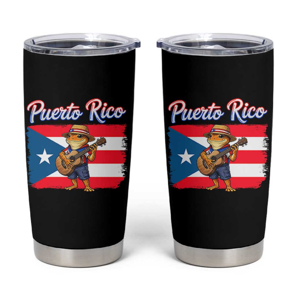 Coqui Frog Puerto Rico Flag Tumbler Cup Puerto Rican Taino Boricua