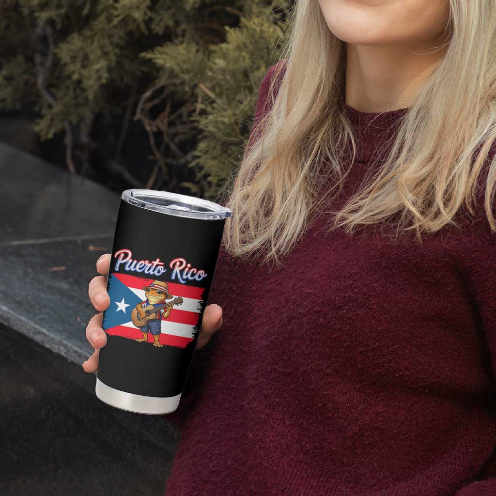 Coqui Frog Puerto Rico Flag Tumbler Cup Puerto Rican Taino Boricua