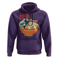 Funny Cat Ramen Hoodie Cute Japanese Sushi Kitty Eating Noodles - Wonder Print Shop