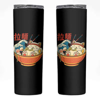 Funny Cat Ramen Skinny Tumbler Cute Japanese Sushi Kitty Eating Noodles