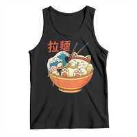 Funny Cat Ramen Tank Top Cute Japanese Sushi Kitty Eating Noodles - Wonder Print Shop