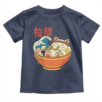 Funny Cat Ramen Toddler T Shirt Cute Japanese Sushi Kitty Eating Noodles - Wonder Print Shop
