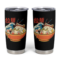 Funny Cat Ramen Tumbler Cup Cute Japanese Sushi Kitty Eating Noodles
