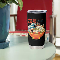 Funny Cat Ramen Tumbler Cup Cute Japanese Sushi Kitty Eating Noodles