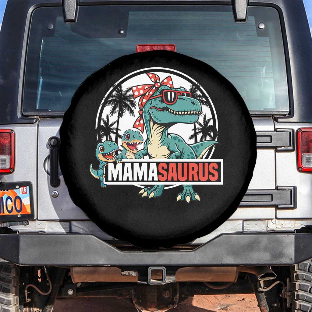 Mamasaurus Dinosaur Spare Tire Cover Funny Grandma Saurus Family Matching - Wonder Print Shop