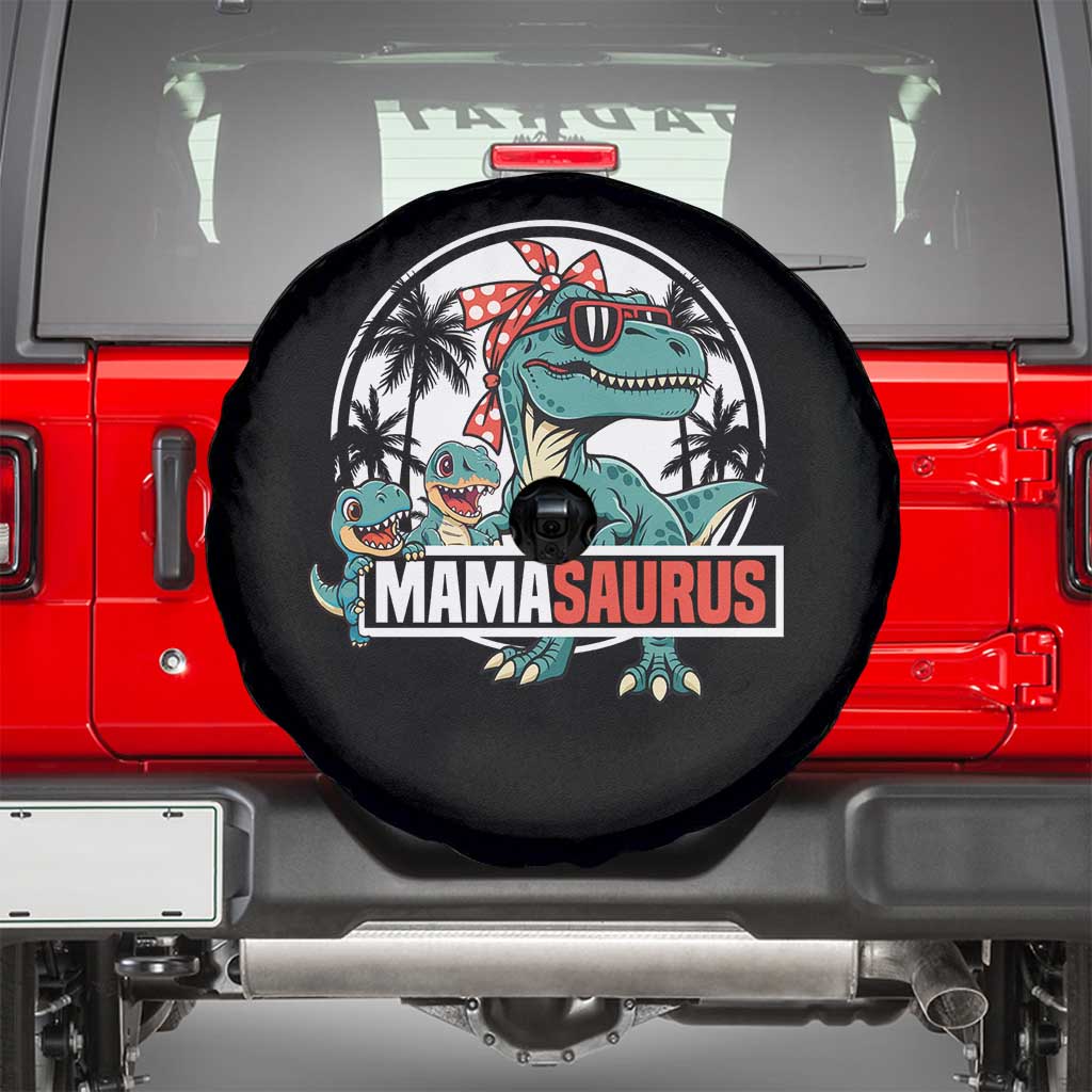 Mamasaurus Dinosaur Spare Tire Cover Funny Grandma Saurus Family Matching - Wonder Print Shop