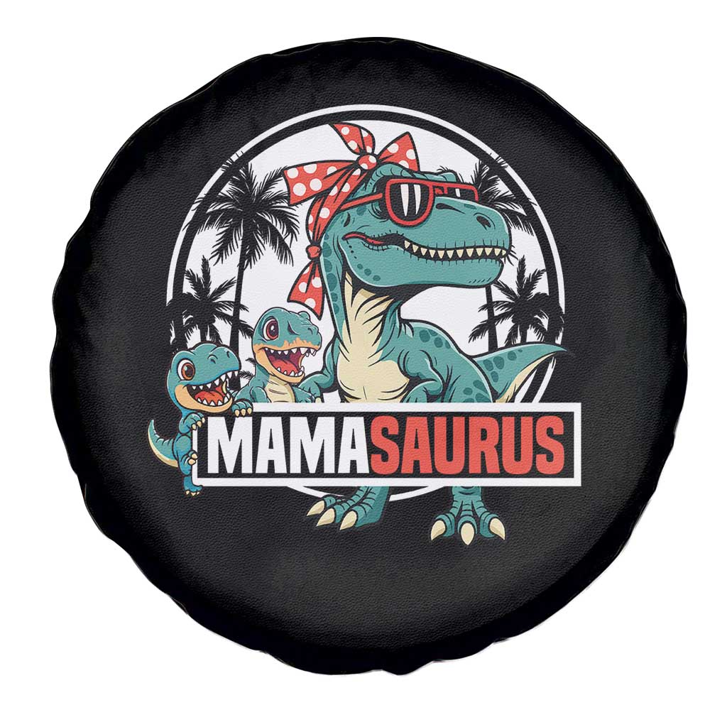 Mamasaurus Dinosaur Spare Tire Cover Funny Grandma Saurus Family Matching - Wonder Print Shop