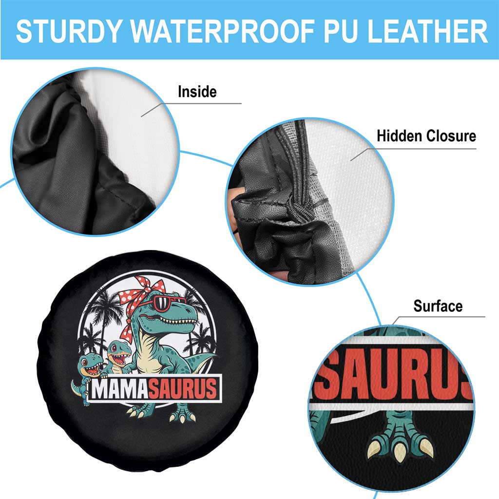 Mamasaurus Dinosaur Spare Tire Cover Funny Grandma Saurus Family Matching - Wonder Print Shop