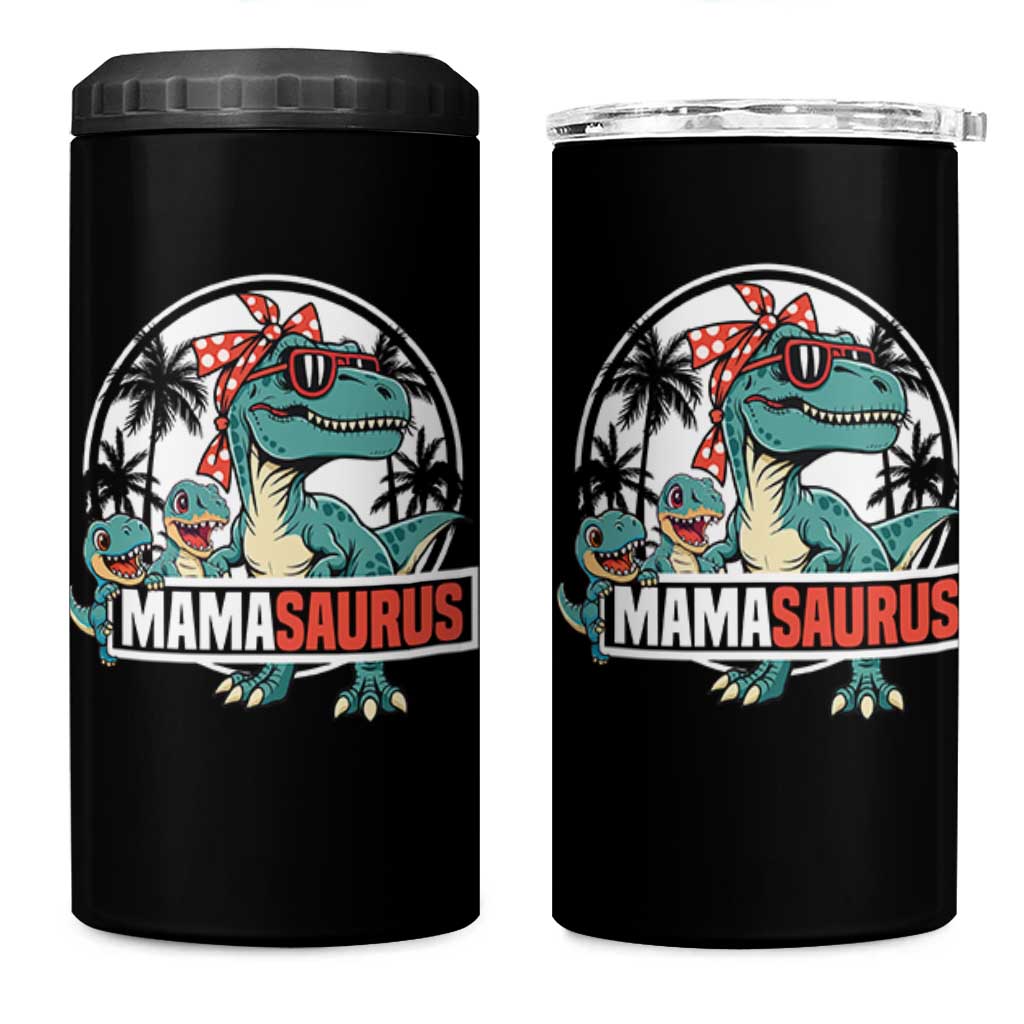 Mamasaurus Dinosaur 4 in 1 Can Cooler Tumbler Funny Grandma Saurus Family Matching