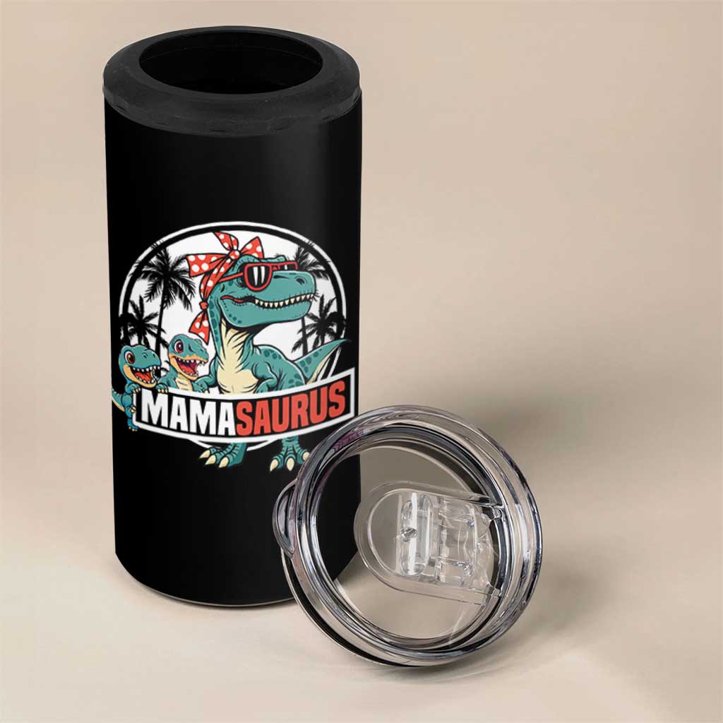 Mamasaurus Dinosaur 4 in 1 Can Cooler Tumbler Funny Grandma Saurus Family Matching