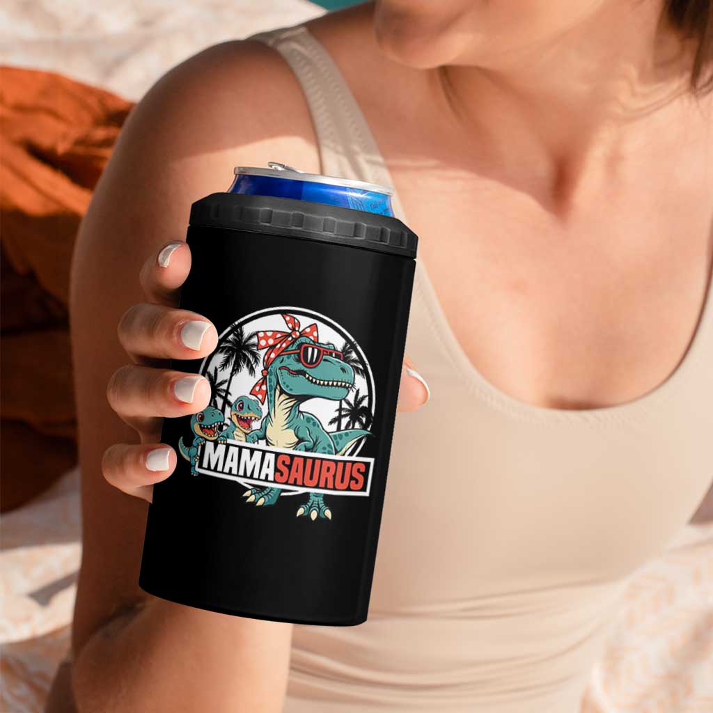 Mamasaurus Dinosaur 4 in 1 Can Cooler Tumbler Funny Grandma Saurus Family Matching