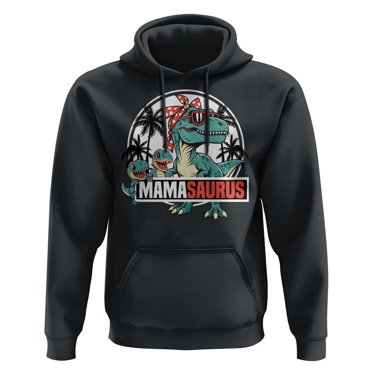 Mamasaurus Dinosaur Hoodie Funny Grandma Saurus Family Matching - Wonder Print Shop