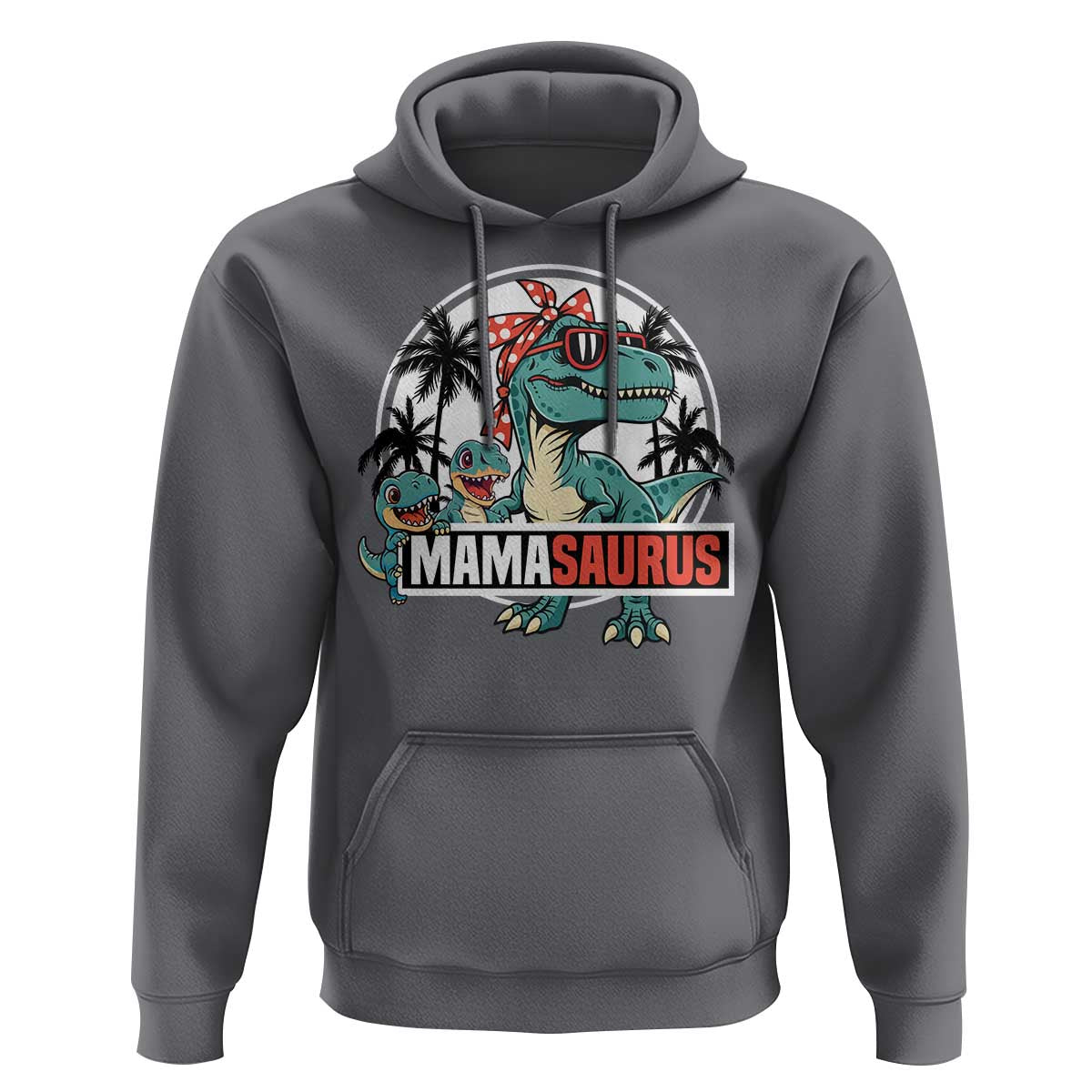 Mamasaurus Dinosaur Hoodie Funny Grandma Saurus Family Matching - Wonder Print Shop