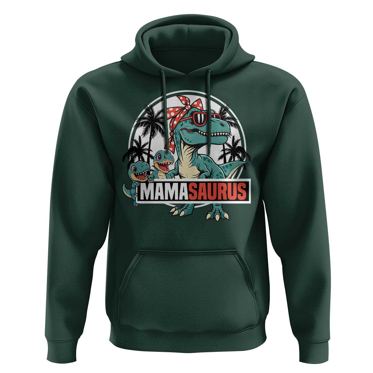Mamasaurus Dinosaur Hoodie Funny Grandma Saurus Family Matching - Wonder Print Shop