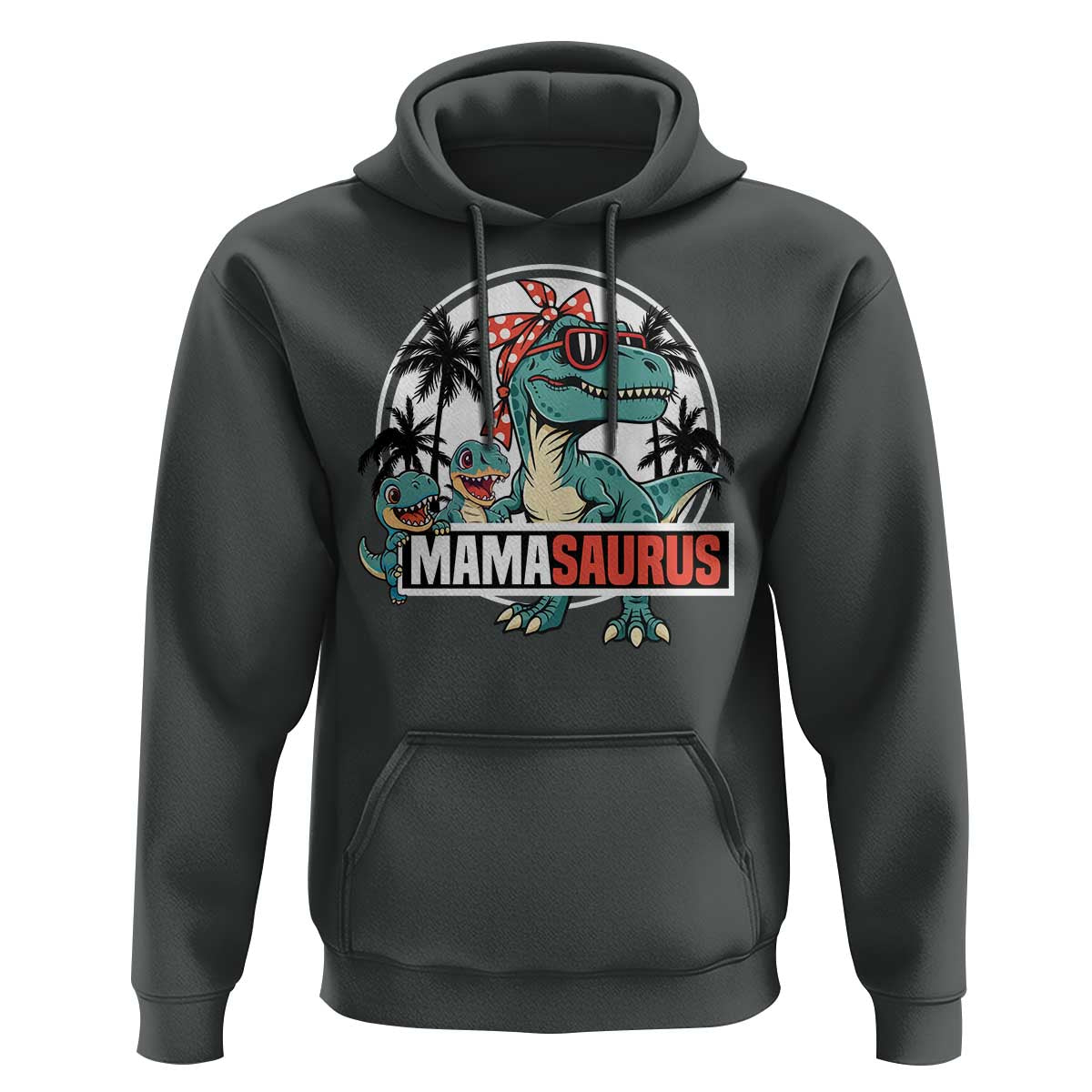Mamasaurus Dinosaur Hoodie Funny Grandma Saurus Family Matching - Wonder Print Shop
