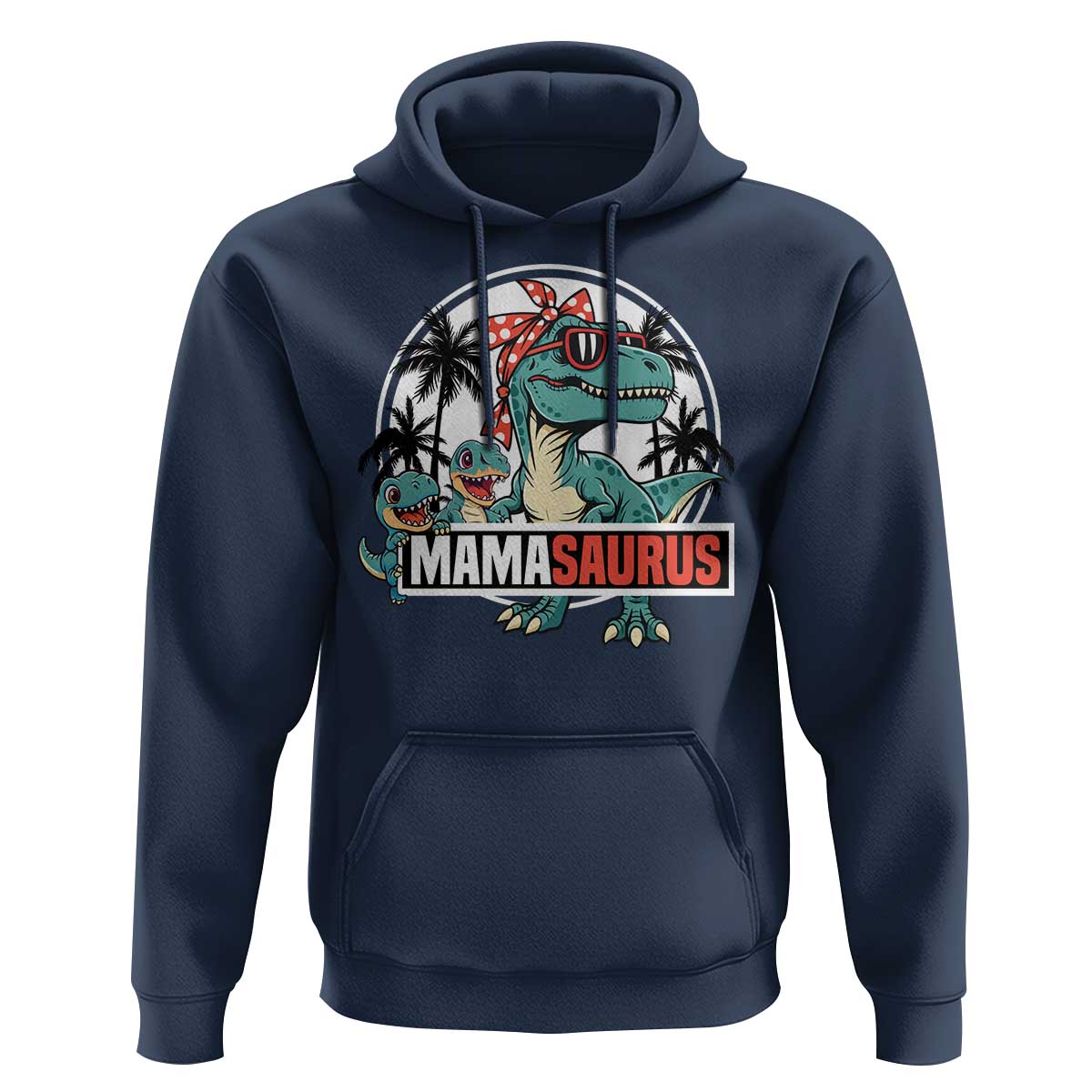 Mamasaurus Dinosaur Hoodie Funny Grandma Saurus Family Matching - Wonder Print Shop