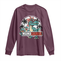 Mamasaurus Dinosaur Long Sleeve Shirt Funny Grandma Saurus Family Matching - Wonder Print Shop