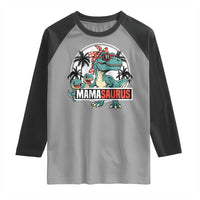 Mamasaurus Dinosaur Raglan Shirt Funny Grandma Saurus Family Matching - Wonder Print Shop